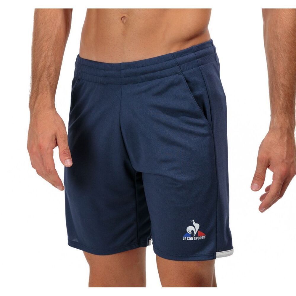 Le Coq Sportif Court 8in Shorts Dress Blues/New Optical White Size Medium